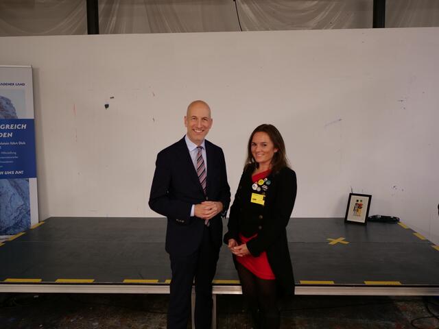 Wirtschaftsminister Martin Kocher und Romy Sigl. | Foto: Florian Wolferstetter