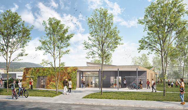 Das neue Jugendzentrum "Eggenlend" in der Starhemberggasse wird ab dem ersten Quartal 2024 gebaut. | Foto: Architekturbüro Bettina Zepp
