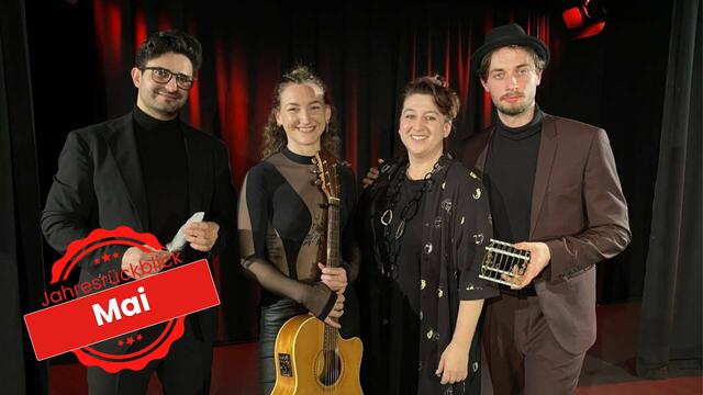 Die jungen Talente auf der Bühne: Sirius Madjderey, Conny Poell, Christa Berger und Raphael Macho.