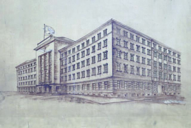 Diese Architektur folgt der Idee eines „auffliegenden Adlers“: Am 1. März 2024 findet wieder eine Führung mit Hilde Strobl zur Baugeschichte des Gauhauses statt. | Foto: © Land Tirol