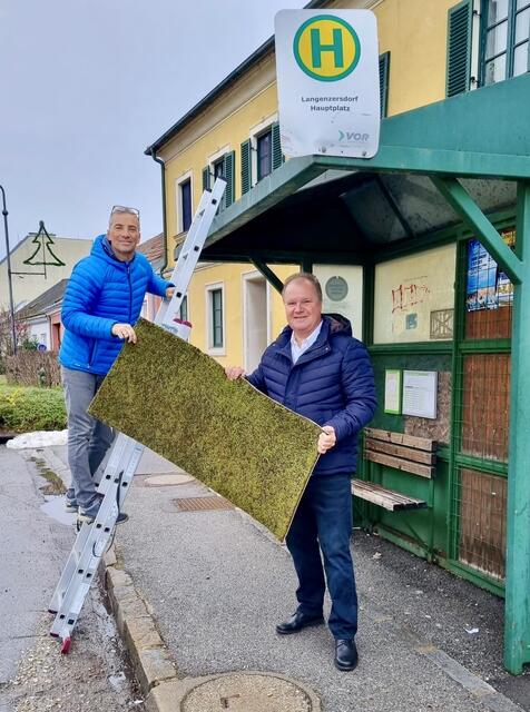 Sorgen für grüne "Wunderdächer" in Langenzersdorf: Gemeinderat Wolfgang Motz (re.) mit Green City Live-Geschäftsführer Norbert Machek. | Foto: MeinBezirk