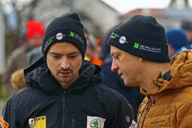 Michael Lengauer (l.) führt nach fünf Sonderprüfungen bei der 37. Internationalen Jännerrallye. | Foto: lengauer.at/Daniel Fessl