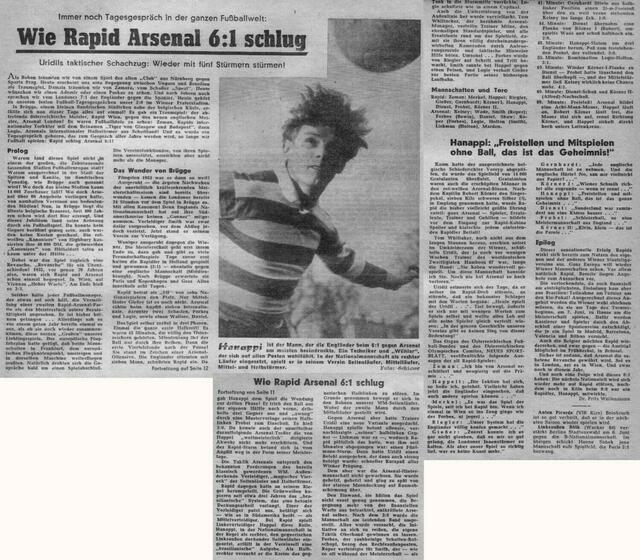 Rapid-Sternstunden – Zeitungsartikel von Mai 1953: "Wie Rapid Arsenal 6:1 schlug" | Foto: Rapid / Archiv