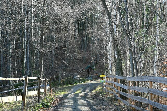 Wanderweg nach Edlach, Abzw. links nach Hirschwang