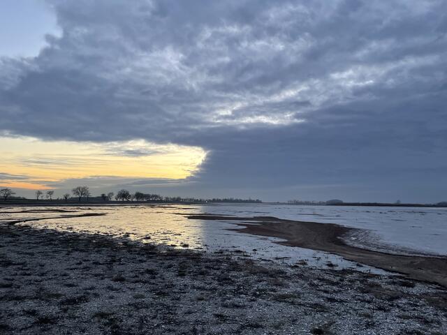Die aktuell vereiste dünne Wasserschicht am Zicksee soll über den Sommer hin erhalten werden. | Foto: Kathrin Santha