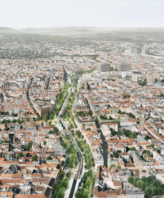Ein grüner Boulevard entlang des Gürtels: das ist die Vision der Grünen Wien. | Foto: bauchplan