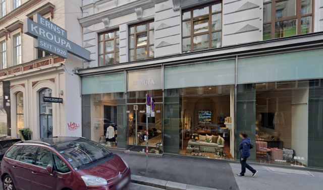 Das Wiener Traditionshaus Einrichtungswerkstätten Ernst Kroupa hat am vergangenen Dienstag einen Antrag auf Insolvenz gestellt. Das bestätigte der Betrieb auf der Firmenseite. | Foto: Screenshot Google Maps