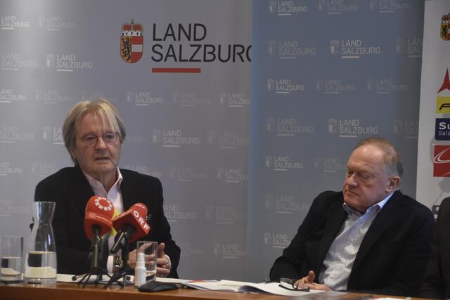 Sprecher der Salzburger Sailbahnen, Erich Egger (r.), Koordinator Netzwerk Winter, Franz Schenner. | Foto: Thomas Fuchs