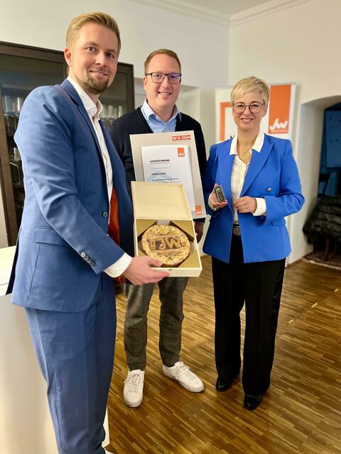 Michel Wimmer (JW-Landesvorsitzender), Tobias Luger (Obmann WKO EF), Doris Hummer (Präsidenin WKOÖ). | Foto: WKOÖ
