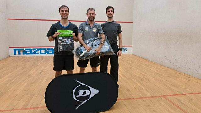 Michael Haunschmid(2. Platz), Leopold Czaska(1. Platz) und Patrick Strobl (3. Platz). | Foto: Squash Union