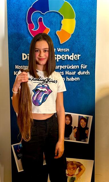 Noemi konnte dieses Mal 60 cm ihrer Haare spenden. | Foto: Guttmann