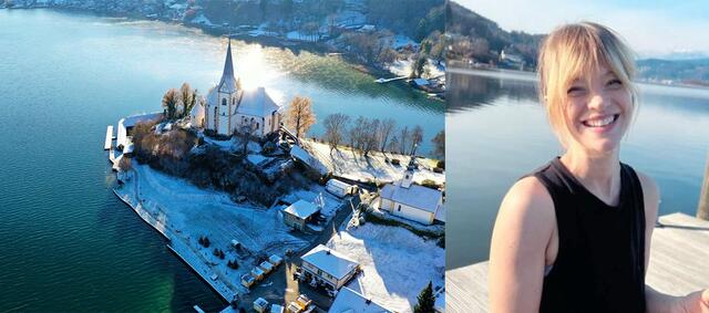 Die bekannt Schauspielerin Heike Makatsch strahlt mit der Sonne am Wörthersee in Maria Wörth um die Wette. | Foto: Spanlang/Instragram/MeinBezirk.at