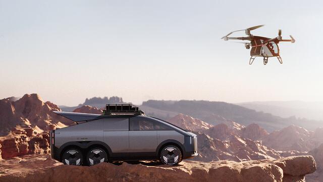 Auf der CES (Consumer Electronics Show in Las Vegas) hat Xpeng die Markteinführung seines ersten fliegenden Serien-Autos „Land Aircraft Carrier“ angekündigt und sein zweites fliegendes Vehikel eVTOL vorgestellt. | Foto: XPENG AeroHT