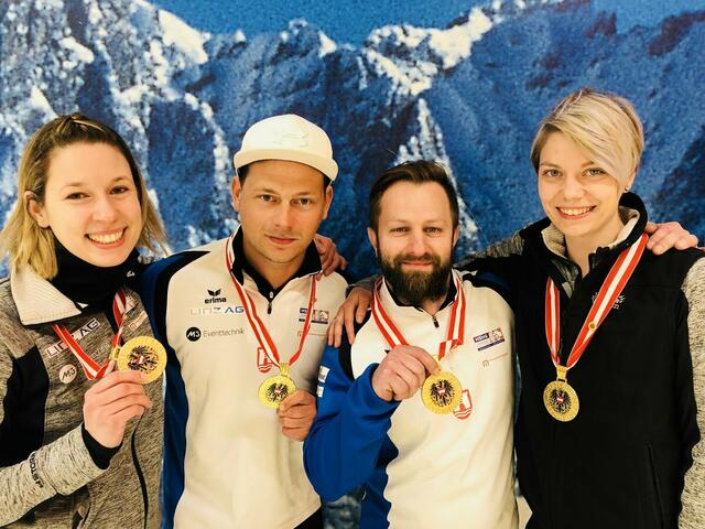 Anna Weghuber, Björn Eichinger, Markus Schagerl und Verena Schagerl (v. l.) holten 2019 den Staatsmeistertitel im Mixed-Bewerb.