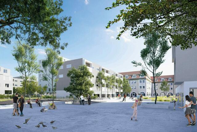 Das "Wimhölzel-Hinterland" ist eines der größten GWG-Projekte. Hier baut die GWG bis 2028 rund 400 neue Wohneinheiten.  | Foto: Transparadiso
