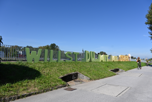 Idee 7: Willst du mit mir gehen?
Zahlreiche „Willst du mit mir gehen?“ Parkbänke entlang der Salzach laden zum gemeinsamen Spazieren ein. Dabei steht der Austausch über diverse Lebenswelten im Vordergrund. | Foto: Ludwig Boltzmann Institut für digitale Gesundheit und Prävention