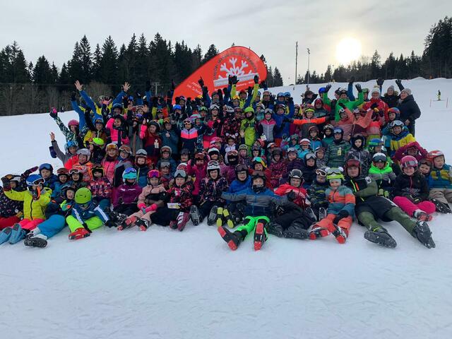 99 Kinder und 35 Betreuern waren beim ersten Teil des Schardenberger Kinderskikurses dabei. | Foto: Skiclub Schardenberg