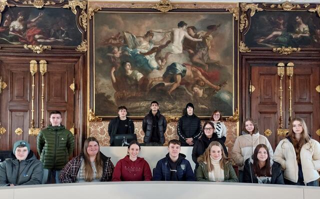 Die Schülerinnen und Schüler der HAK.HAS Deutschlandsberg im Landhaus in Graz. | Foto: HAK.HAS Deutschlandsberg