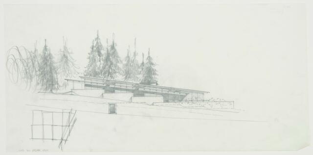 „Wohnlandschaft - darüber ein Dach“, Gänsbrunn 2, Wohnhaus mit Atelier Dr. Garstenauer (1978) | Foto: Garstenauer Gerhard (1925 – 2016) / Salzburg Museum, Inv.-Nr. AR 002 dd-2010