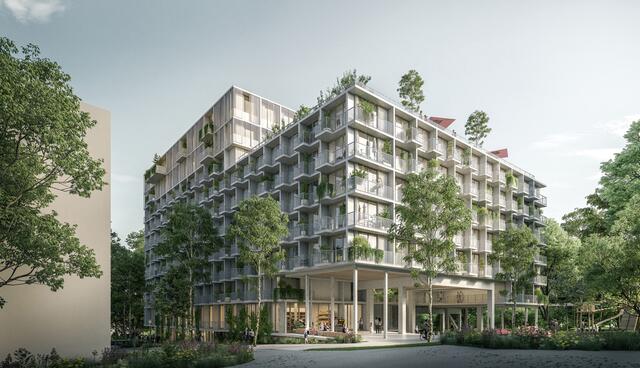 Die Häuser werden durchgehend begrünt. | Foto: pool architektur