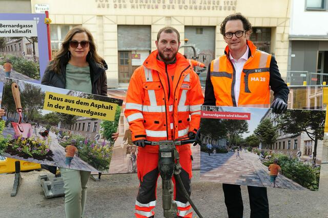 Ulli Sima (l.) und Markus Reiter (r.) besuchten die Baustelle im Oktober. | Foto: Maximilian Spitzauer