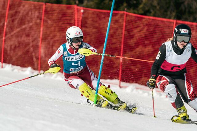 Elina Stary ist nur ein paar Meter hinter ihrem Guide im Rennen, kommuniziert wird über ein Headset. I | Foto: Privat