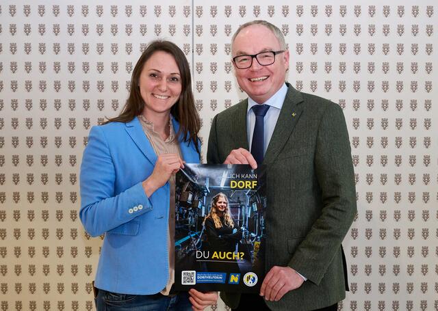 Viktoria Hutter und Stephan Pernkopf werben für die Ausbildung. | Foto: NLK