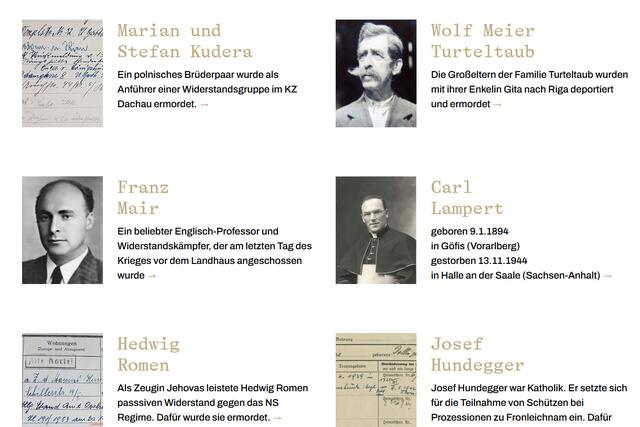 Informationen zu den Zeitpunkten auf der Homepage