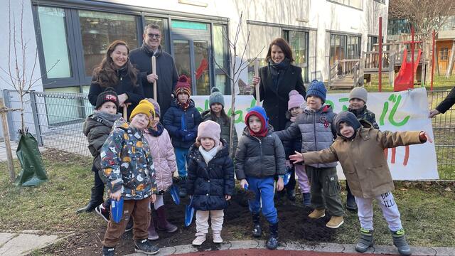 Anlässlich "Tu Bishvat", dem Neujahrsfest der Bäume, wurde in der ZPC Schule ein Birnenbaum gepflanzt. | Foto: Kathrin Klemm