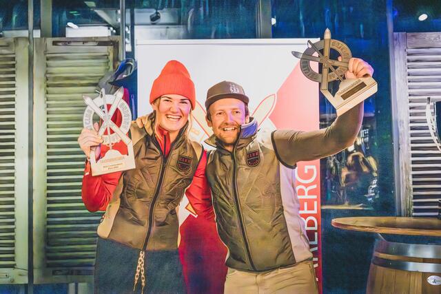 Den Titel des Clubmeisters sicherte sich Patrick Bätz aus St. Anton, während Nina Ess, die für das Team der Ski Austria Academy aus St. Christoph startete, zur Clubmeisterin gekrönt wurde. Beide erhielten neben dem Pokal auch die exklusive Clubmeisterweste, ein besonderes Symbol des Erfolgs. | Foto: Patrick Bätz
