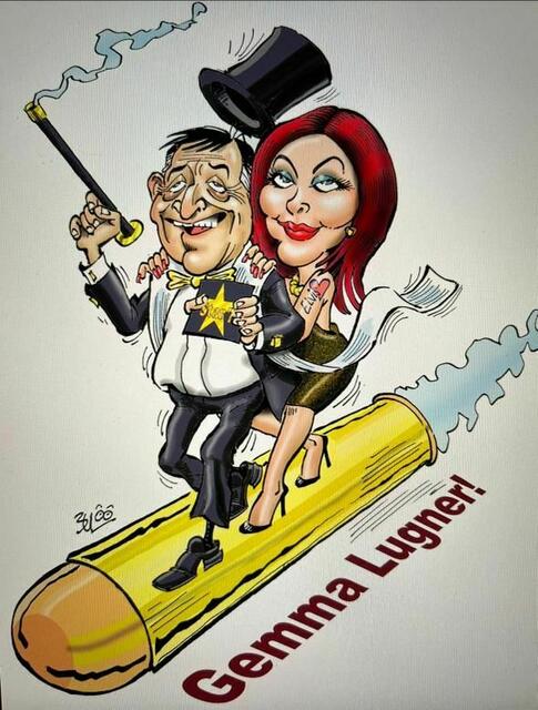 Richard Lugner und Priscilla Presley zieren schon bald als Comic-Figuren die Limousine.  | Foto: "BUL" Erich Schatz