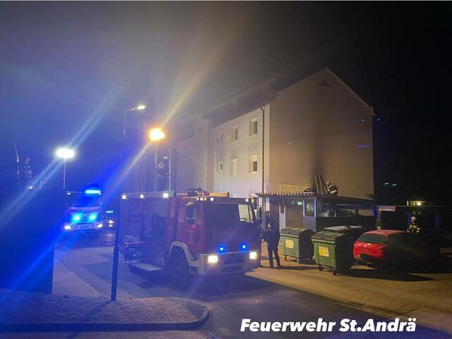 Feuerwehr wurde zu einem Müllcontainerbrand alarmiert. | Foto: Feuerwehr St.Andrä im Lavanttal