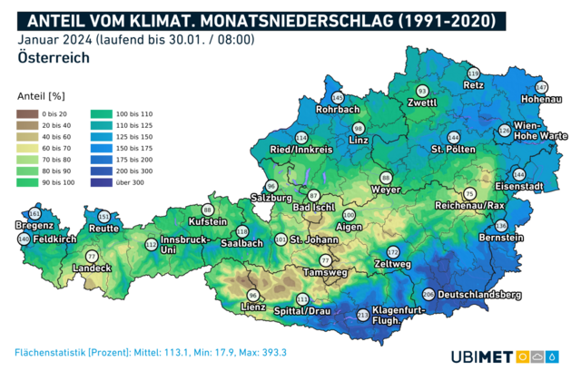 Monatsniederschlag  | Foto: Ubimet