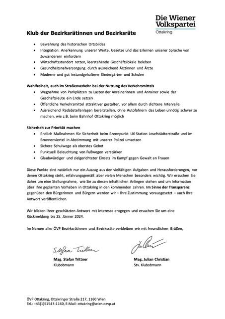 Der offene Brief der ÖVP an Bezirksvorsteherin Stefanie Lamp (Seite 2). | Foto: ÖVP16