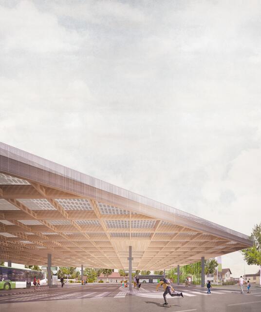 So soll der neue Busknoten in Premstätten aussehen. | Foto: NOW Architektur ZT GmbH