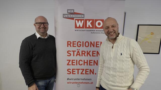 Markus Fuchs und Friedrich Oelschlägel von der Außenstelle Klosterneuburg kennen die Anliegen ihrer Wirtschaftstreibenden. | Foto: Hahn