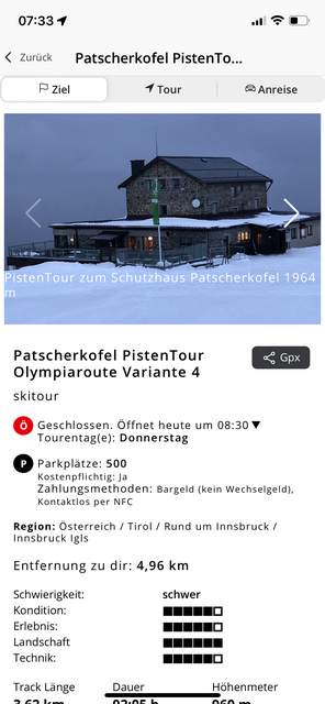 Unser App-Tipp der Woche "PistenTour" bietet ein großes Angebot mit allen wichtigen Infos rund um Pistentouren - als gute Alternative zu den Touren im freien Gelände. | Foto: Screenshot