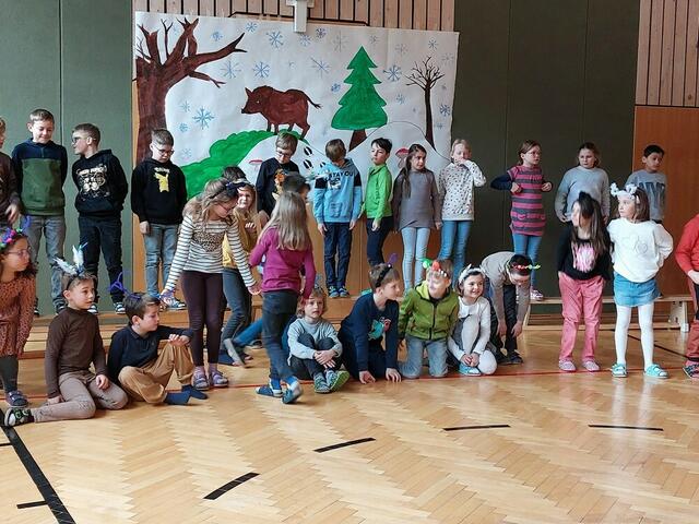 Die Kinder führten ein Musical auf.
