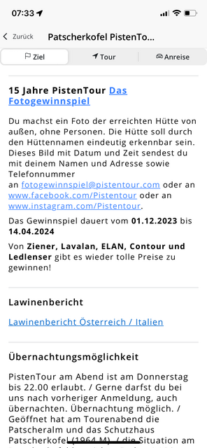 Unser App-Tipp der Woche "PistenTour" bietet ein großes Angebot mit allen wichtigen Infos rund um Pistentouren - als gute Alternative zu den Touren im freien Gelände. | Foto: Screenshot