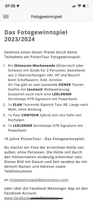 Unser App-Tipp der Woche "PistenTour" bietet ein großes Angebot mit allen wichtigen Infos rund um Pistentouren - als gute Alternative zu den Touren im freien Gelände. | Foto: Screenshot