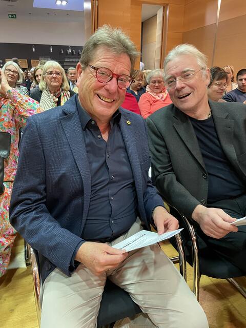 Stadtrat Helmut Mayer und Musikschuldirektor Hubert Pöll