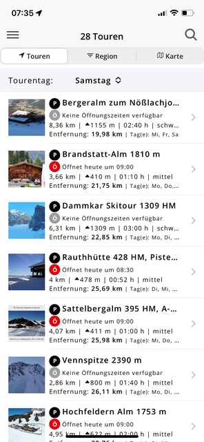 Unser App-Tipp der Woche "PistenTour" bietet ein großes Angebot mit allen wichtigen Infos rund um Pistentouren - als gute Alternative zu den Touren im freien Gelände. | Foto: Screenshot
