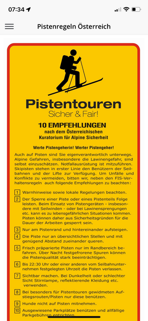 Unser App-Tipp der Woche "PistenTour" bietet ein großes Angebot mit allen wichtigen Infos rund um Pistentouren - als gute Alternative zu den Touren im freien Gelände. | Foto: Screenshot