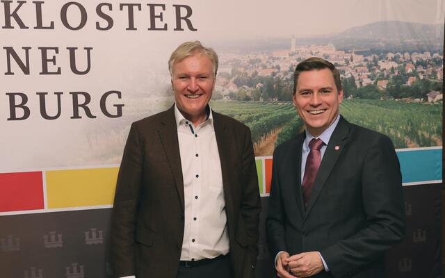 Klaus Albrecht Schröder und Christoph Kaufmann blicken der Eröffnung der Albertina im ehemaligen Essl Museum freudig entgegen. | Foto: Stadtgemeinde Klosterneuburg
