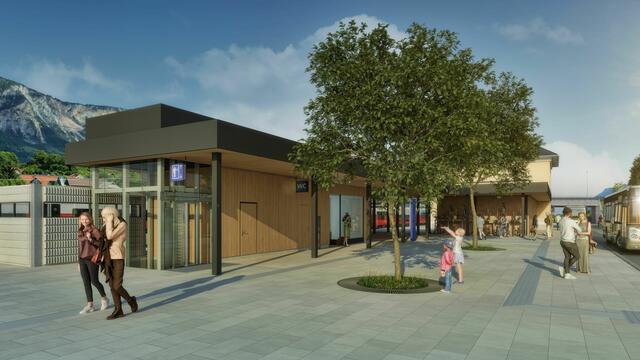 Die letzte Bauphase ist bereits angelaufen. Im Zuge der Modernisierung ist auch der neue Bahnhofsvorplatz im Entstehen. Zudem wird der Bahnhof barrierefrei. | Foto: ÖBB/3D Schmiede