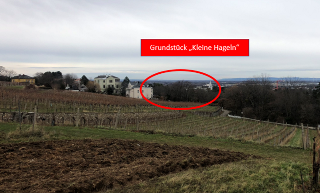 Das Grundstück Kleine Hageln liegt an der Siedlungsgrenze von Bad Vöslau in der Oberkirchengasse neben dem Schlosspark Gainfarn