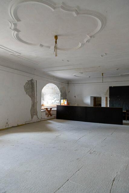 Rittersaal“ der Burg im Erdgeschoß, derzeit noch im Rohbau. | Foto: Peter Leiter