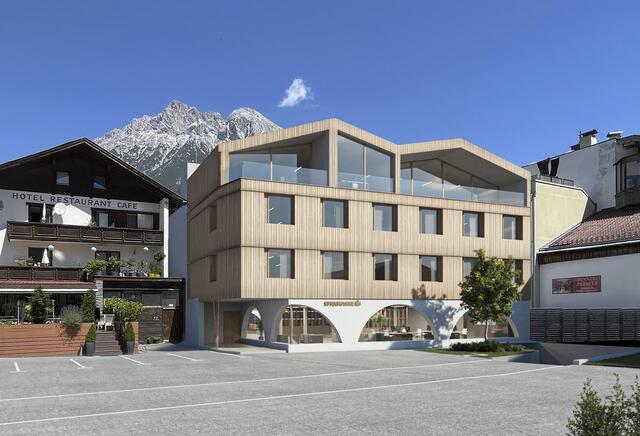 Visualisierung: Auf der Südseite erhält das Haus eine hinterlüftete Holzfassade. | Foto: Sparkasse/peter reiter architekt!nnen