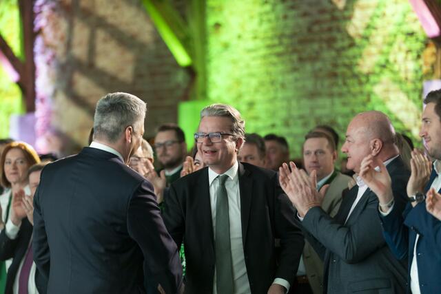 Einstimmung auf drei Wahlen: Karl Nehammer, Christopher Drexler, Christian Stocker. | Foto: STVP