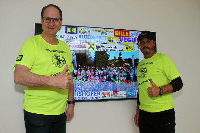 Werner Zuschnegg und Rene Laufer freuen sich: "Der Kinderschikurs 2024 ist erfolgreich und vor allem unfallfrei verlaufen!" | Foto: Josef Fürbass